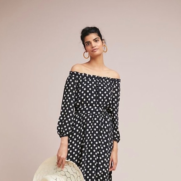 Anthropologie Maeve Black & White Polka dots dress - Picture 3 of 5